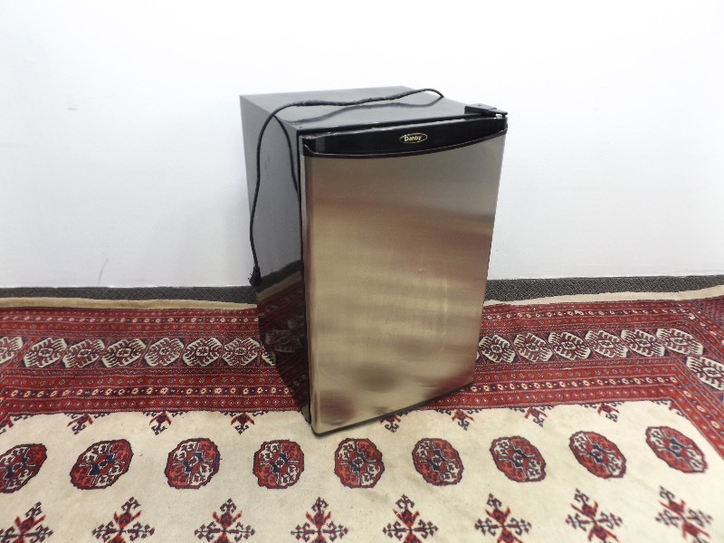lot 51 image: Danby Stainless Steel 4.3 Cu. Ft. Mini Fridge and Freezer