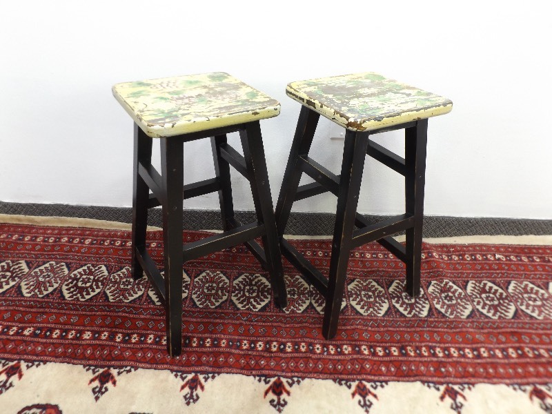 lot 56 image: 2 Small Wood Stools