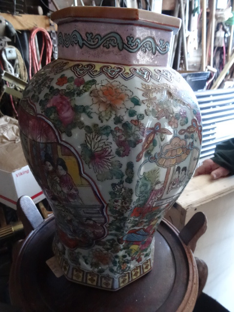 lot 14 image: Asian Urn With Wood stand...