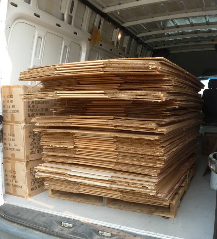 lot 91 image: pallet full of approx 50 large cardboard boxes, most are 48x24 some are 30x24x12