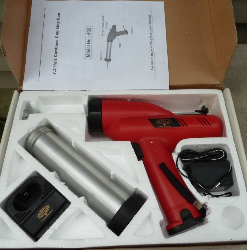lot 111 image: electric caulk gun with 2 rechargable batteries - new old stock