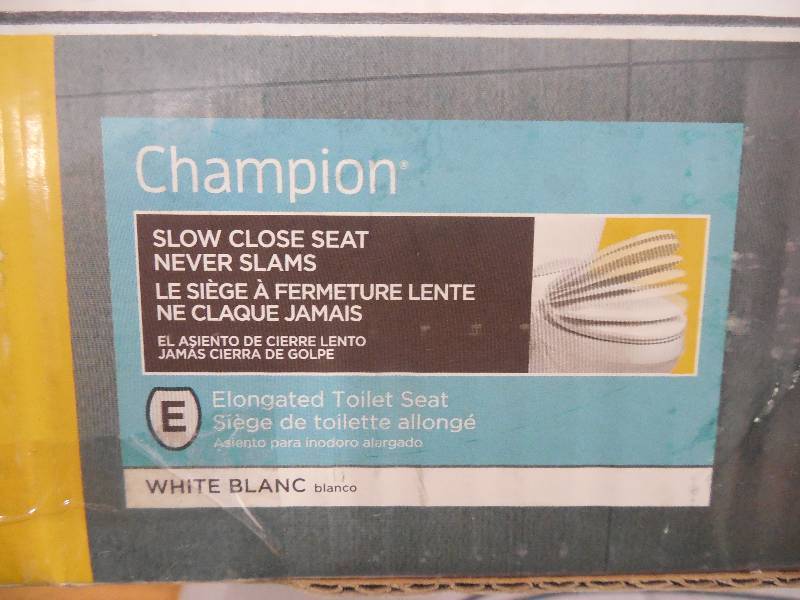 lot 94 image: American Standard Champion Top Mount Telescoping Slow Close EverClean Elongated Closed Front Toilet Seat in White