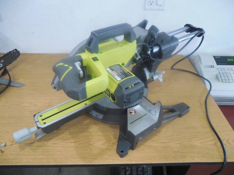 lot 2 image: Ryobi 15 Amp 10 in. Sliding Miter Saw with Laser