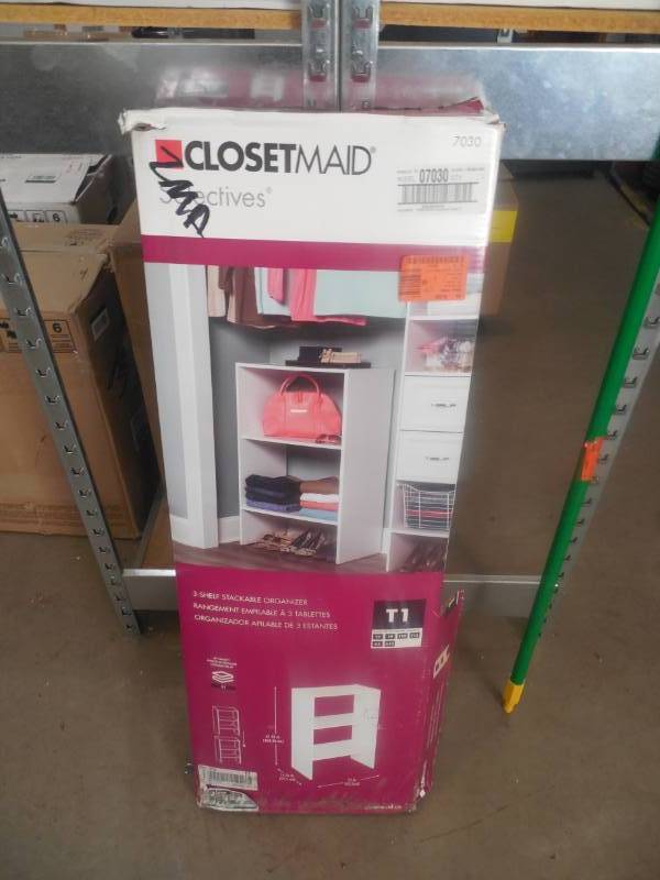 lot 43 image: ClosetMaid Selectives 14.5 in. x 41.5 in. x 25 in. 3-Shelf White Stackable Organizer