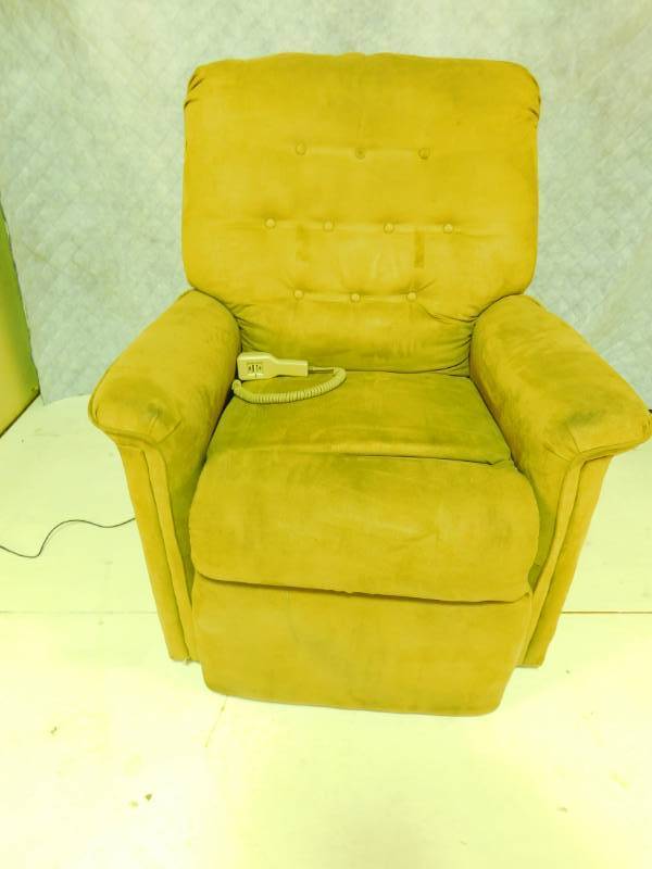 lot 15 image: Camel Colored Lift ChairRemote Reclines & Remote Lifts