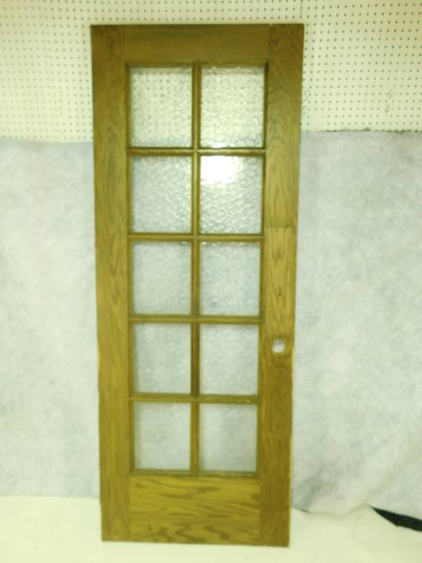 lot 23 image: Solid Oak Door With 10 Privacy Glass Panels