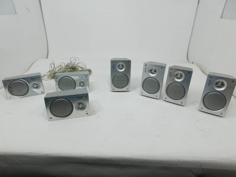 lot 37 image: Seven Philips Surround Sound Speakers
