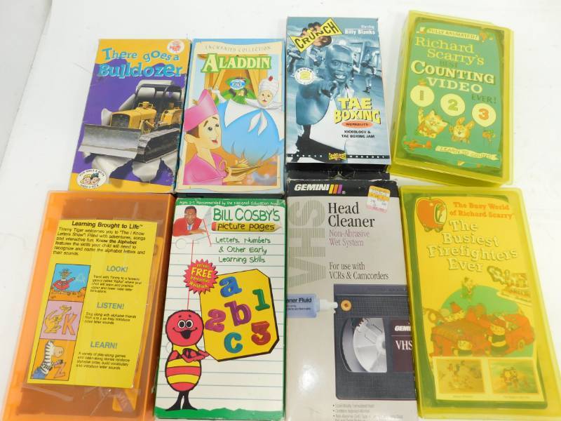 lot 38 image: Seven VCR Tapes & A Cleaner Tape