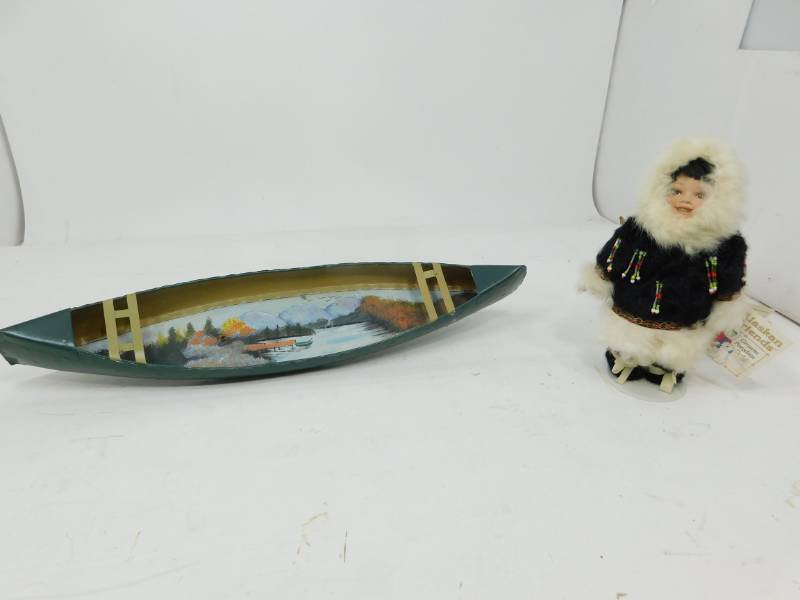 lot 44 image: Metal Canoe & An Alaskan Doll