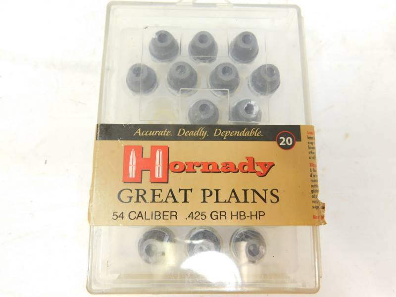 lot 103 image: Twenty Hornady Great Plains 54 Caliber  .425 GR HB-HP  Bullets