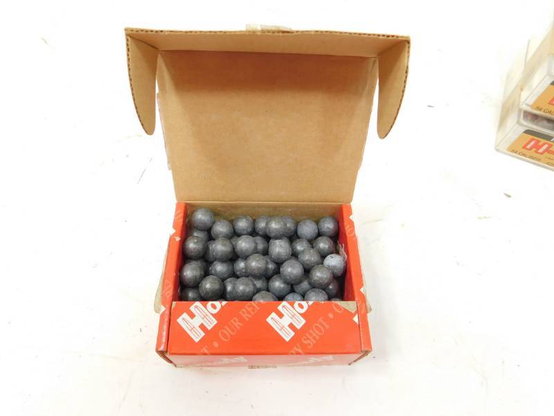 lot 105 image: Hornady One Hundred 54 Cal  .530  Lead Round Balls For Muzzleloading