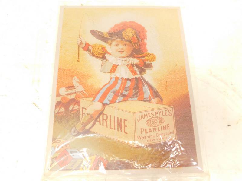 lot 62 image: James Pyles Pearline Washing Compound, Trade Cards, USA, Illinois, Chicago, Newberry Library, 19th Century