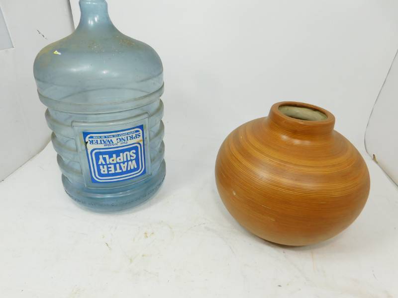lot 137 image: Empty Water Supply Jug & Nam Hanh Pottery (from Viet Nam) Pot