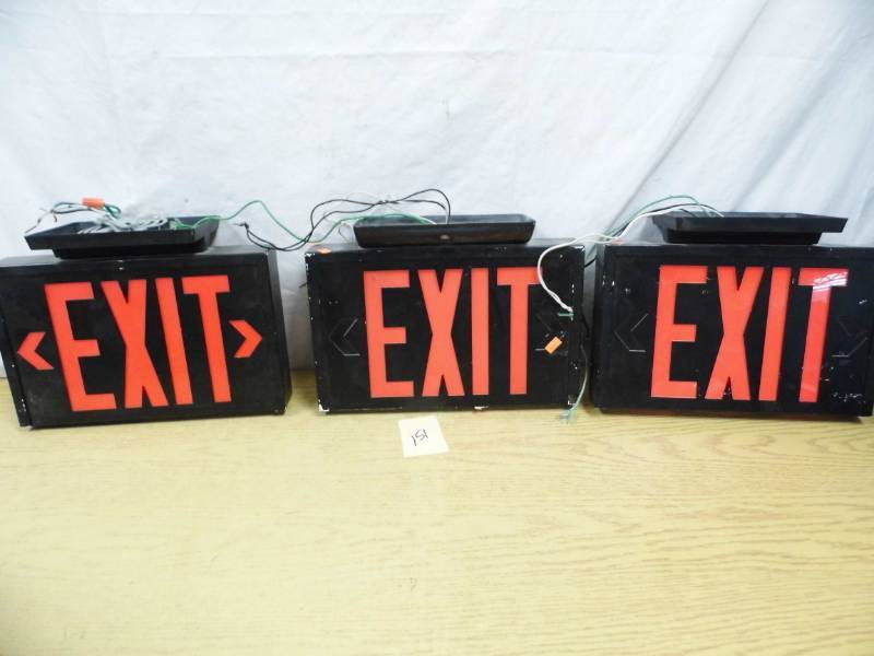 lot 151 image: Metal Exit Signs
