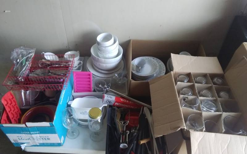 lot 10 image: Large Lot Of Dishes, Glasses, Utensils, Flatware (Everything You Need To Set Up The Kitchen)