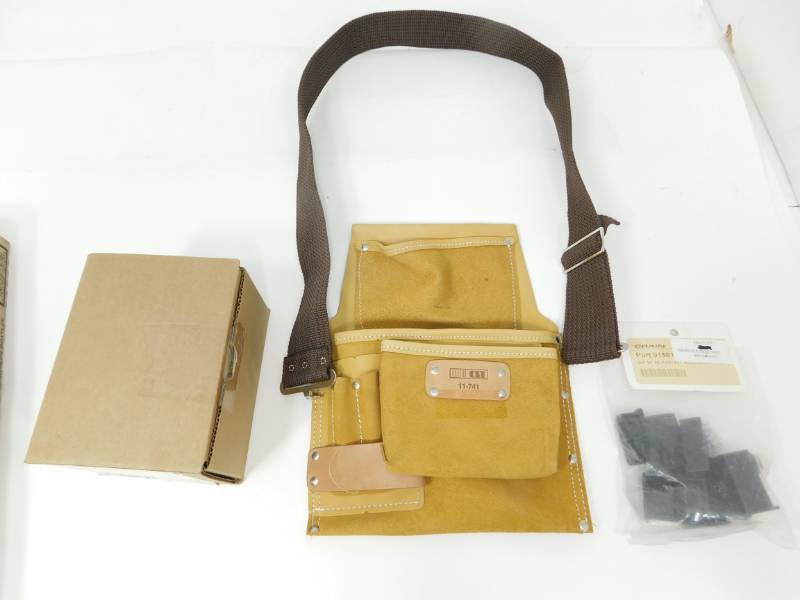 lot 6 image: CST  11-741 Suede Tool Belt  Model C50 Rod Clamp WQuick Release   Crain Part 91501---CR 16 Repair Kit Assembly