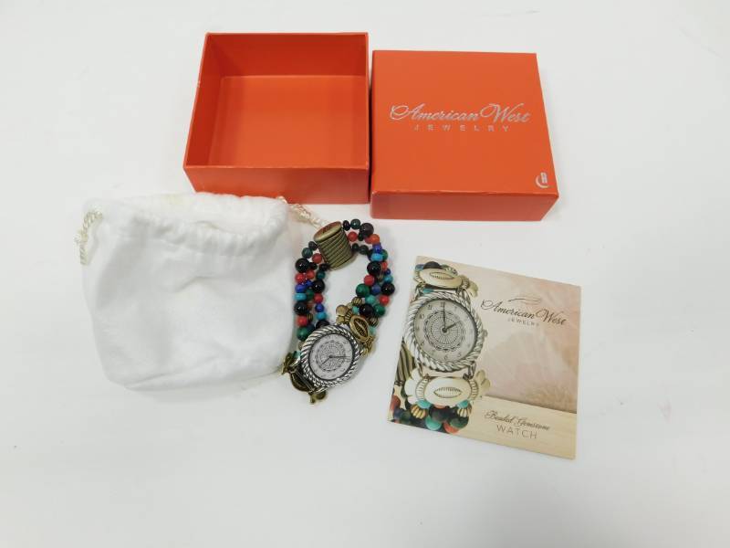 lot 17 image: American West  Carolyn Pollack Multi Gem Bracelet Watch