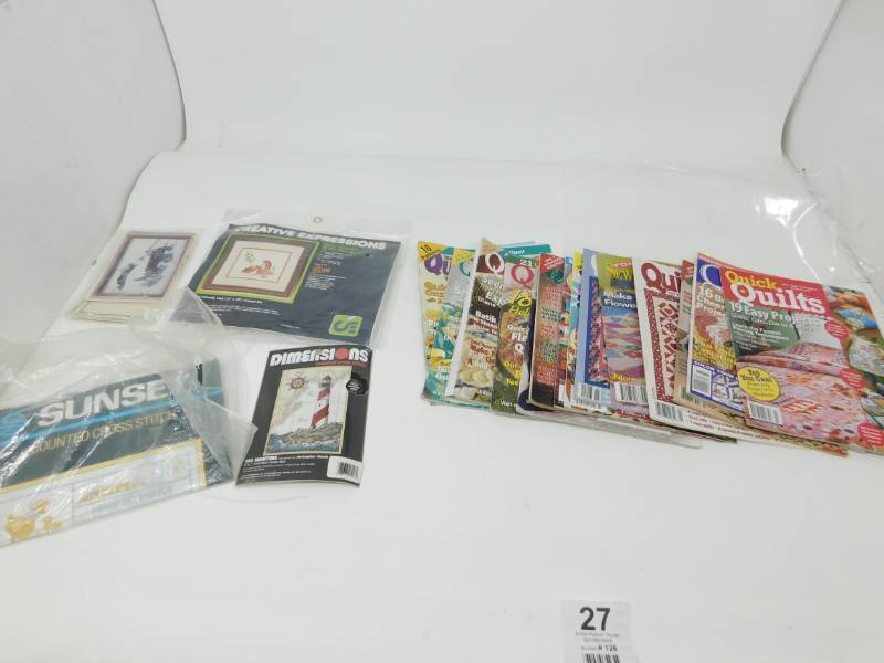 lot 27 image: Quilt Magazines & Cross Stitch Kits
