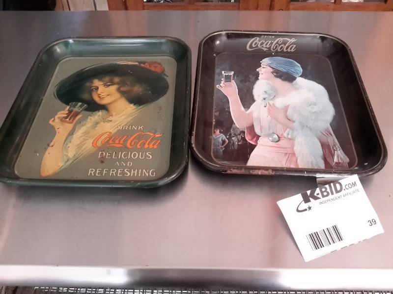 lot 39 image: 2, 12 in x 18 in coke serving trays