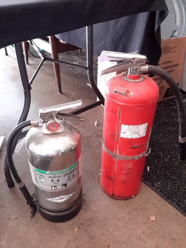 lot 62 image: 2 Fire Extinguishers.. 1, Stainless Steel.