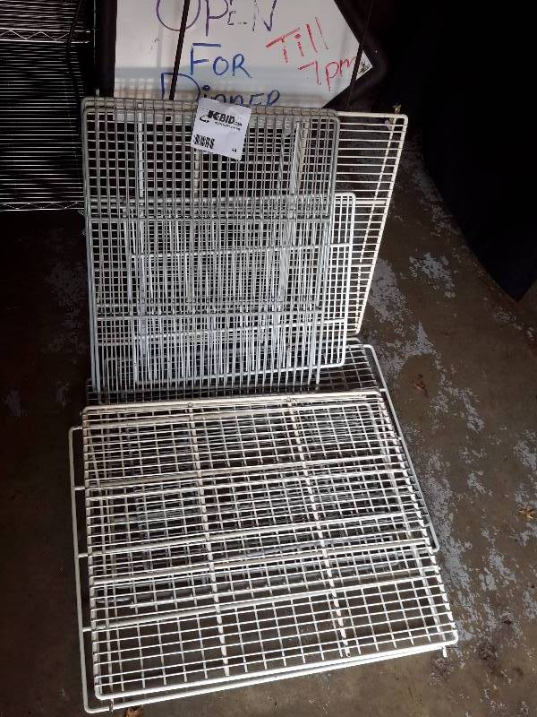 lot 44 image: Lot of refrigerator shelves as pictured. Misc. Sizes