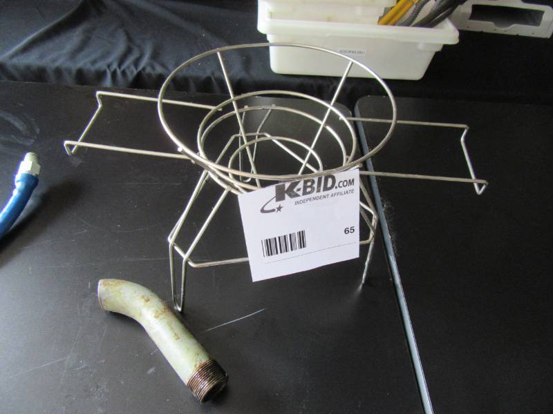 lot 65 image: Wire cone shaped strainer rack.