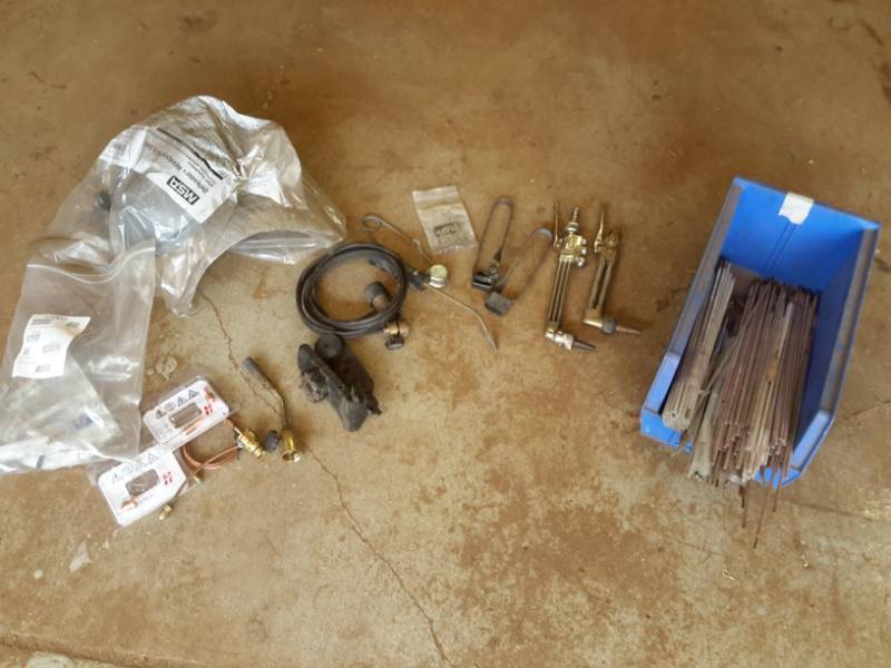 lot 93 image: Lot of Small Welding Rods and Other Welding Materials, Masks, Fittings