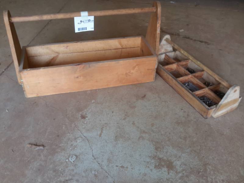 lot 109 image: Lot of Wooden Tool Boxes with Hardware