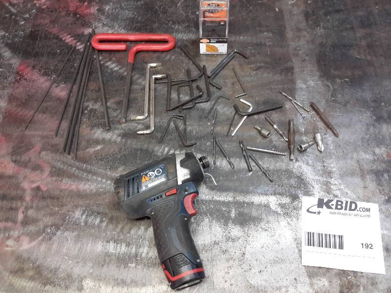 lot 192 image: Lot of Allen Wrenches and Bosch Drill Driver