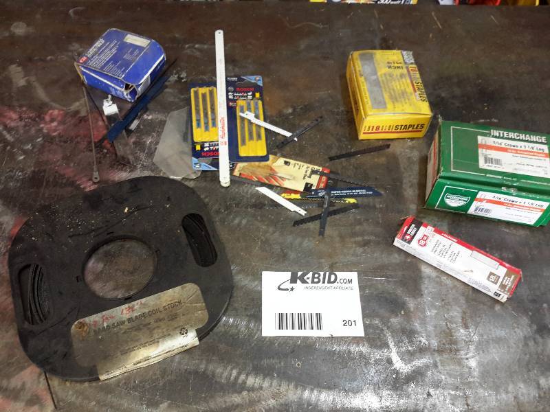 lot 201 image: Lot of Blades, Staples, Nails and More