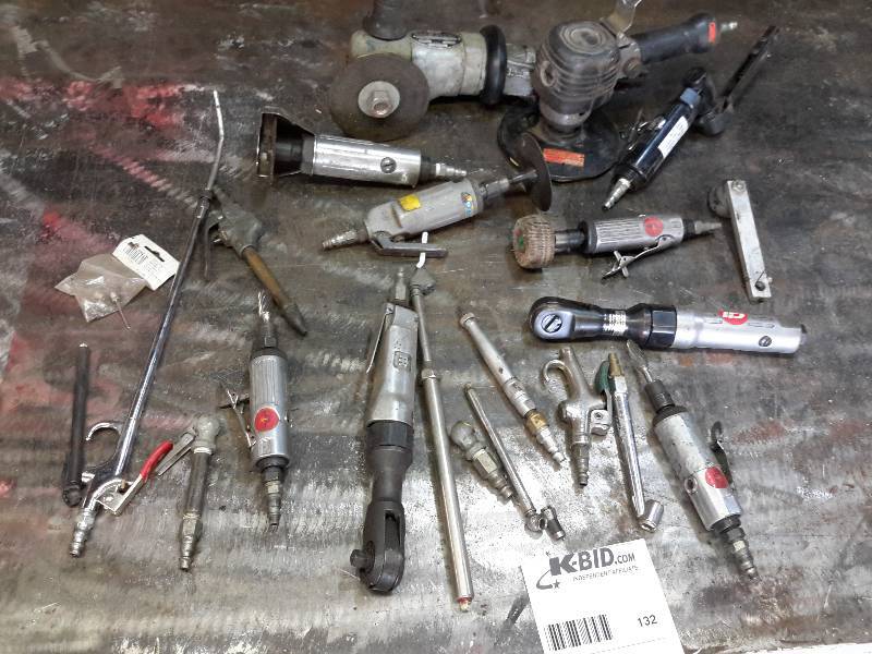lot 132 image: Lot of Pneumatic Attachments, Grinders and More