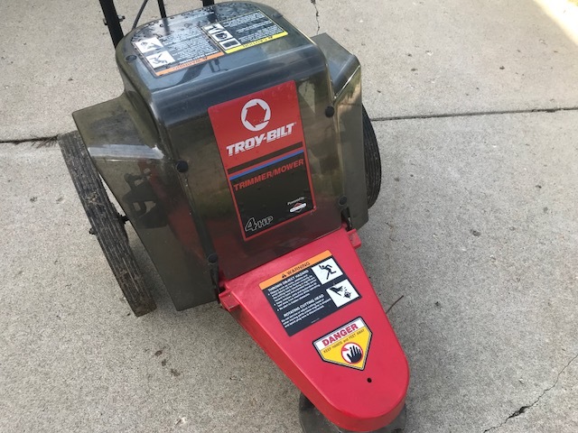 lot 1A image: Troy Built Walk Behind 4hp Brush Trimmer
