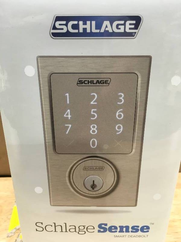 Schlage Sense Bluetooth Touchscreen Deadbolt Smart Lock Satin Nickel BE479AA V CEN 619 new