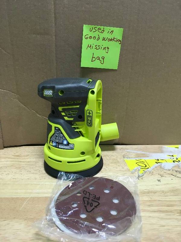 RYOBI 18-Volt ONE Cordless 5 in. Random Orbit Sander (Tool-Only)  missing bag used in working condition
