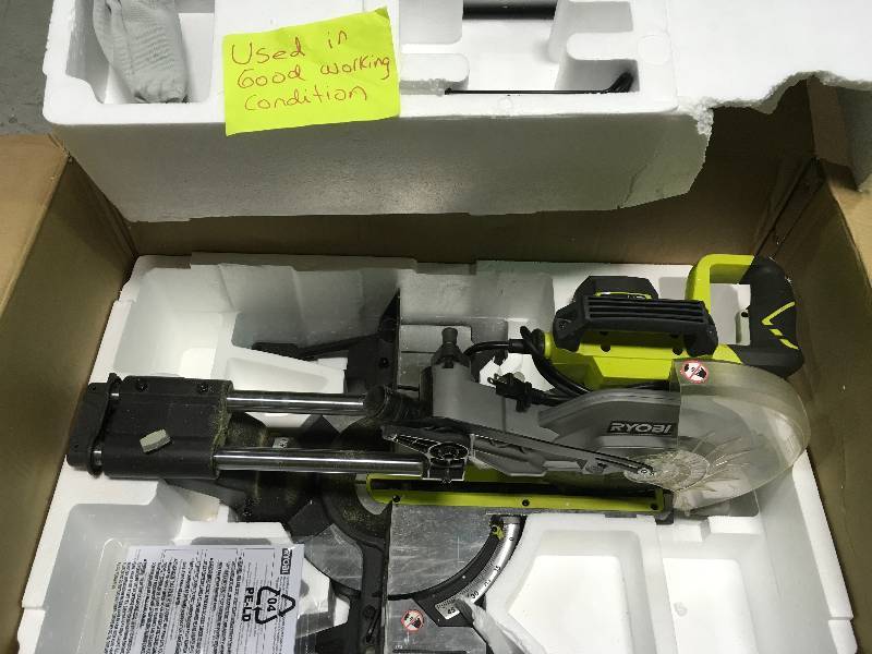 Ryobi TSS102L Sliding mitersaw with laser 15 amp 10 in used in working conditions