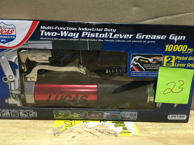 Lucas Two-Way Operating Aluminum Grease Gun open box not used