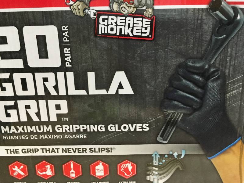 3 pair Grease monkey gorilla grip maximun gripping gloved wnever slip grip new