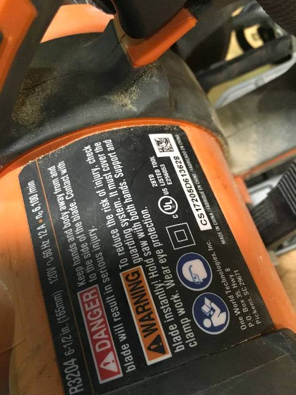 Ridgid Fuego 12 Amp 6-12 in. Magnesium Compact Framing Circular Saw used in working condition