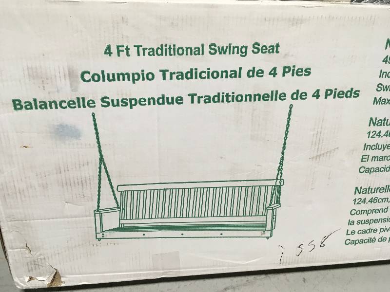Jack Post bH-24 49W x21.75D X 17.5 H Classic Natural Finish Porch Swing open box not used