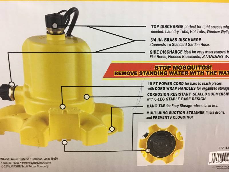Wayne WWB WaterBUG 57731-WYN1 Submersible Pump with Multi-Flo Technology