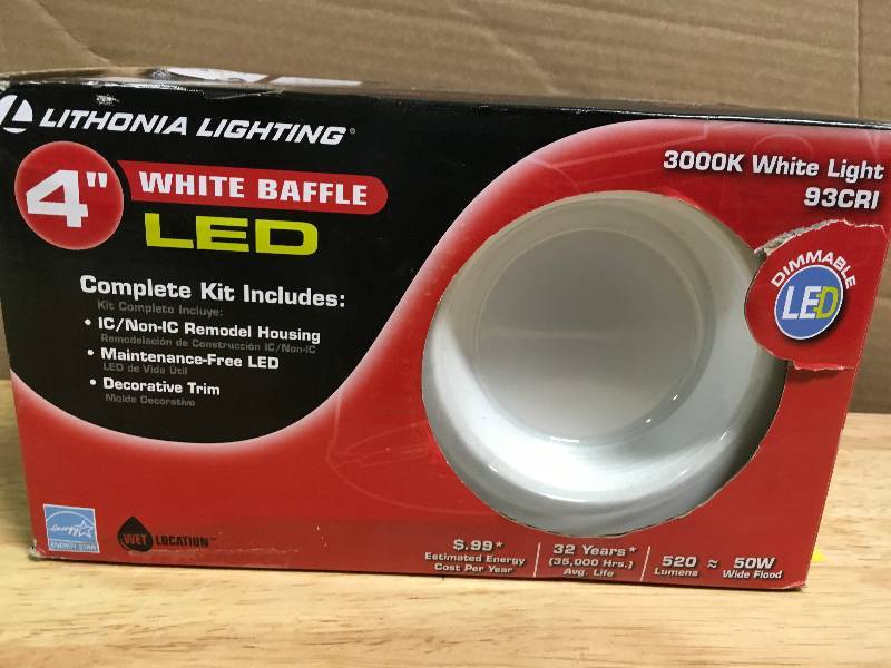 Lithonia Lightning 4 in Recessed Baffle Intergrated LED lightning kit new