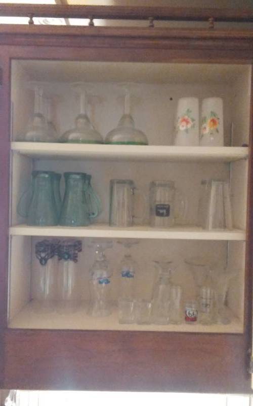 lot 3 image: Kitchen Cupboard Contents Glasses, Tumblers, Shot Glasses