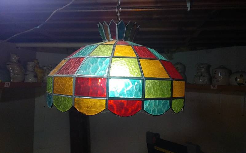 lot 69 image: Retro Hanging Light Fixture