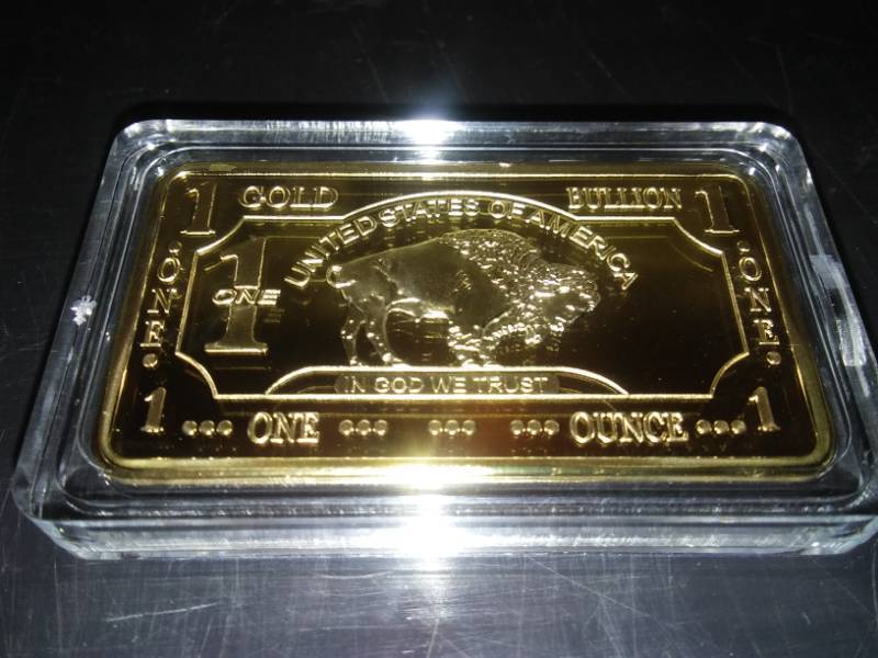 lot 52 image: One troy ounce gold plated NDSU Bison