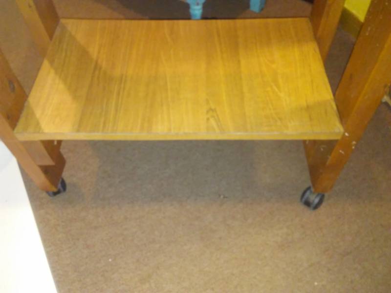 lot 147 image: Island table cart. 32 h x 30.5 L x 20 W.