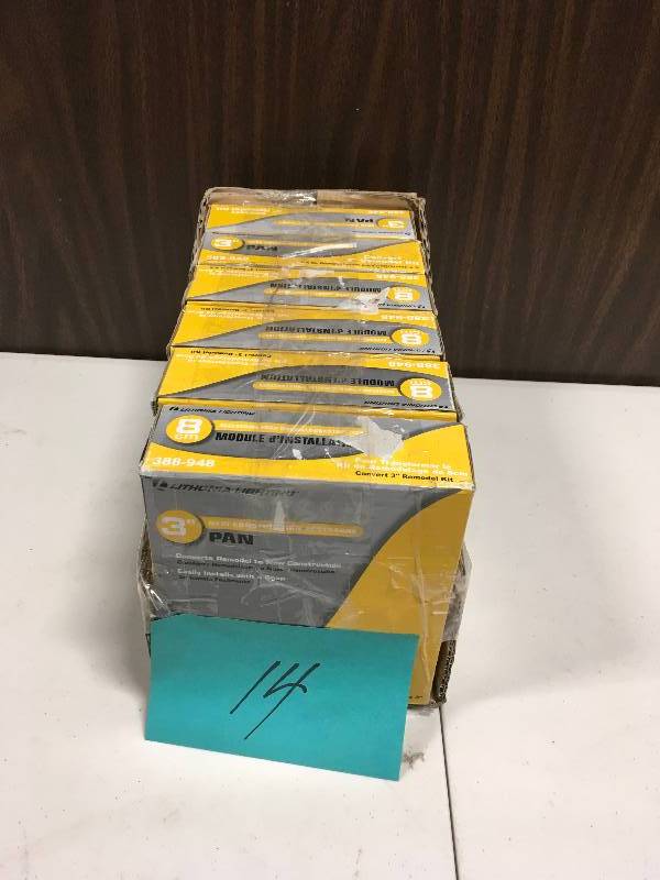 lot 14 image: Lithonia Lighting 3 in. Recessed New Construction Pan Accessory In good Condition