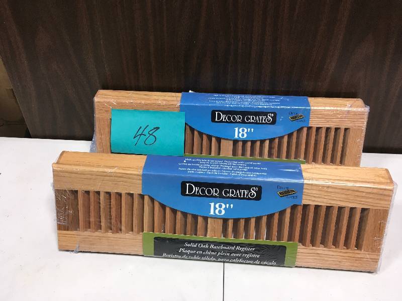 lot 48 image: Decor Grates Louver Wood Floor Register in good condition