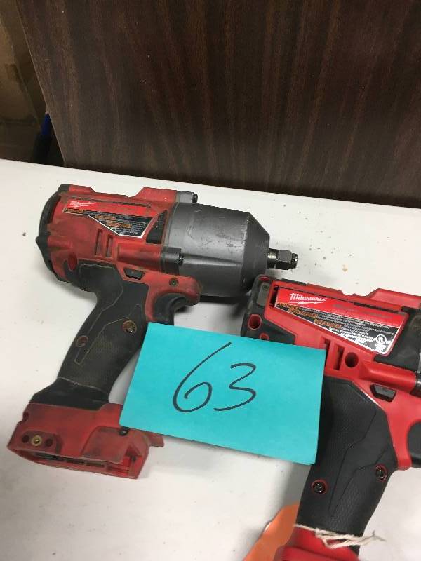 lot 63 image: Set of 2 Salvage Milwaukee Impact Wrench for Parts Only