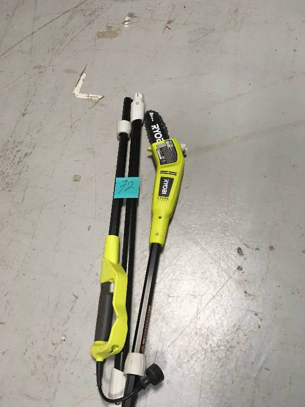 lot 72 image: Ryobi ONE 8 in. 18-Volt Lithium-Ion electric Pole Saw in Good Condition
