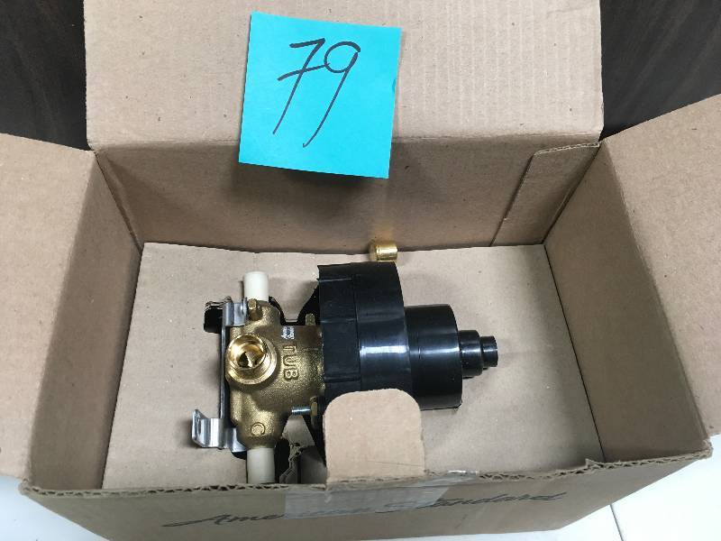 lot 79 image: American Standard Pressure Balanced Rough Valve Body with 12 Pex Inlets and Direct Sweat Outlets in Good Conditions